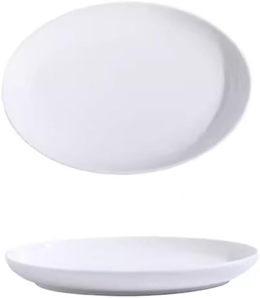 SONGCHAO Party Supplies Fish Plate Household Steamed Fish Plate Ceramic Pure Cabbage Plate Light Luxury Plate Creative Oven Double Line Plate Dinner Plate Party Plates (Size : Small)