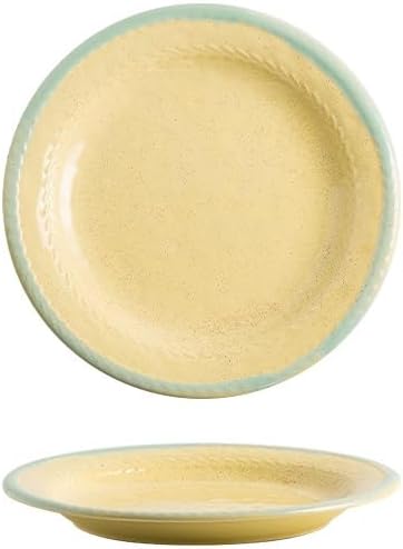 Kitchen Plates Japanese Restaurant Underglaze Color Creative Home Steak Dinner Plate Ceramic Appetizer Dessert Pasta Cake Tableware Restaurant Plates(D,8 in)