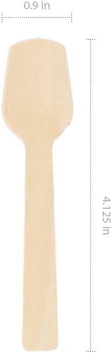 Disposable Wooden Dessert Spoon/Tea spoon (100 pcs) - Eco Friendly Dessert Spoon, Perfect for Picnic, Camping, Travel, Small Lunch Box, and Office Use