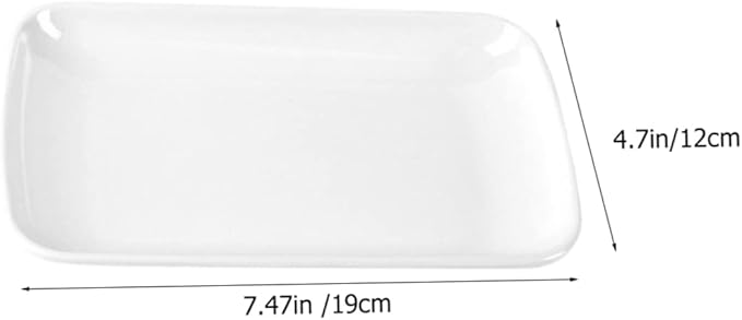PRETYZOOM 3pcs Appetizer Plates for Party Rectangular Food Serving Trays for Salads Breakfast Dessert