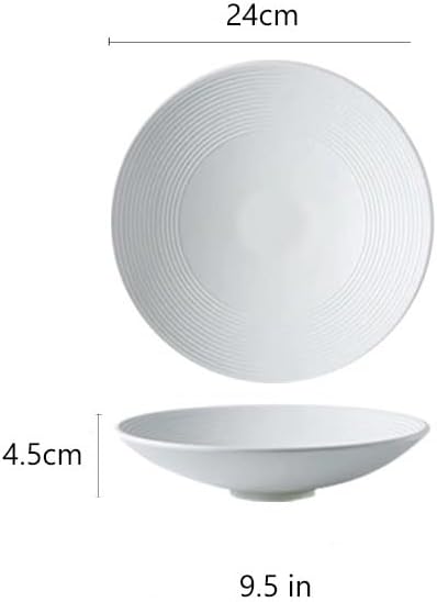 Kitchen Plates Round Moon Deep Plate Ceramic Appetizer Pasta Home Salad Large Soup Bowl Restaurant Tableware Western Food Kitchen Restaurant Plates(A,9.5 in)