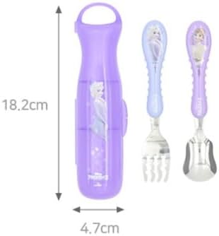 Cute Easy Grip Frozen Elsa Fork and Spoon Flatware Set with Case