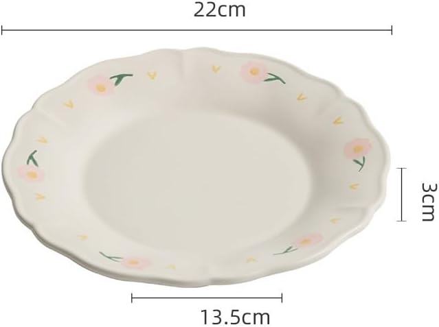Dipping Bowls Lace Ceramic Plate, Creative Dinner Plate, Flat Plate, Breakfast Plate Appetizer Bowls,One Color-S (One Color S)
