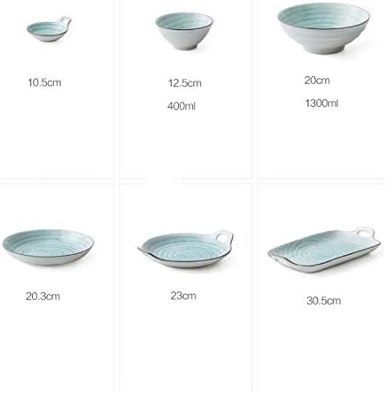 Dinnerware Sets Dish Set,19-Piecess,Bone China Porcelain Tableware Set with Plates Bowls and Dish,Ceramic Dinner Set for Home Kitchen (A C)