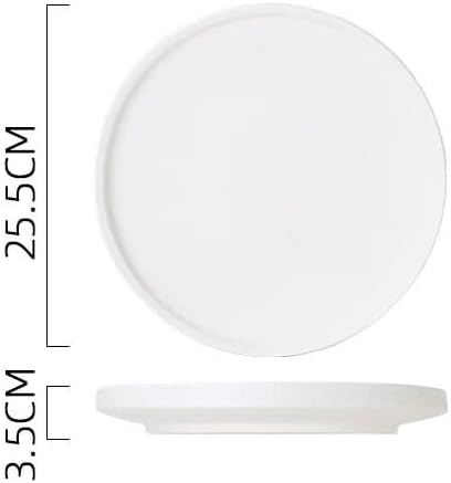 CHICKEN Dinnerware Plates Black White Steak Dinner Plate Simple Ceramic Frosted Tableware Western Tableware in The Kitchen European Style Dessert Cake Pan Smooth Dinner Plate(B)