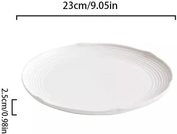 SONGCHAO Party Supplies Home Ceramic Dinner Plate Western Plate Steak Plate Restaurant Appetizer Plate Salad Plate Kitchen Tableware White Party Plates (Color : 23cm)