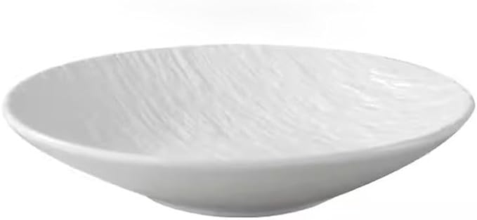 SONGCHAO Party Supplies Hotel Tableware Solid Color Stone Plate Steak Plate Ceramic Deep Plate Salad Bowl Matte White Western Restaurant Party Plates (Color : A, Size : Small)