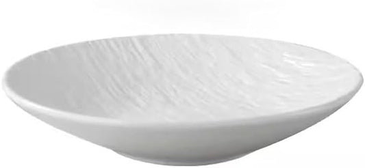 SONGCHAO Party Supplies Hotel Tableware Solid Color Stone Plate Steak Plate Ceramic Deep Plate Salad Bowl Matte White Western Restaurant Party Plates (Color : A, Size : Small)