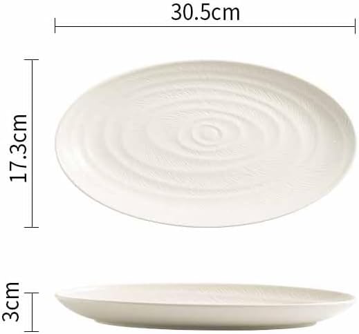 Dinner Plates Household Kitchen Steamed Fish White Plate Ceramic Appetizer Main Course Oval Dinner Dessert Cake Restaurant Tableware Kitchen Salad Bowl