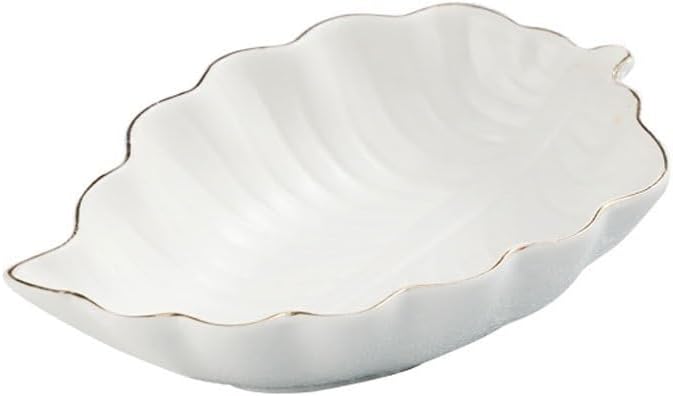 FAREWELL Dipping Bowls Ceramic Dipping Sauce Dish Leaf Shape Condiment Dish Saucer Dipping Bowl Appetizer Plate Condiment Saucer Appetizer Bowls