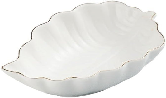 FAREWELL Dipping Bowls Ceramic Dipping Sauce Dish Leaf Shape Condiment Dish Saucer Dipping Bowl Appetizer Plate Condiment Saucer Appetizer Bowls