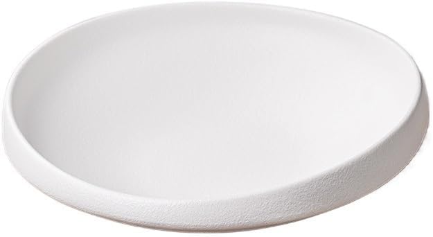 ENGENDER Dish Plate Simple Ceramic Plate Salad Plate Irregular Deep Plate Home Cold Dish Plate Western Food Platter Creative Dinner Plates(A,Medium)