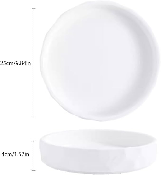 SONGCHAO Party Supplies Dish Plate, Western Food Plate, European Creative Tableware, Dinner Plate, Ceramic Stone Pattern Deep Plate, Household Deepened Soup Plate Party Plates (Size : Medium)