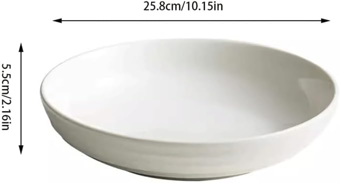 SONGCHAO Party Supplies 10-inch White Ceramic Dinner Plate Home Deep Plate Soup Plate Restaurant Salad Plate Pasta Plate Appetizer Plate Party Plates (Color : 25.8cm)