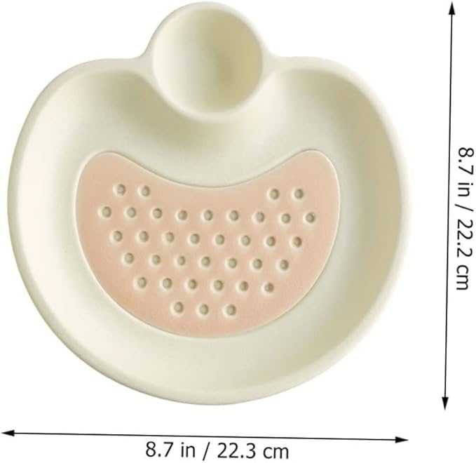 Cabilock Ceramic Divided Dumpling Dipping Plate Detachable Draining Design Multi-function Food Serving Dish for Sushi Salad and Appetizers