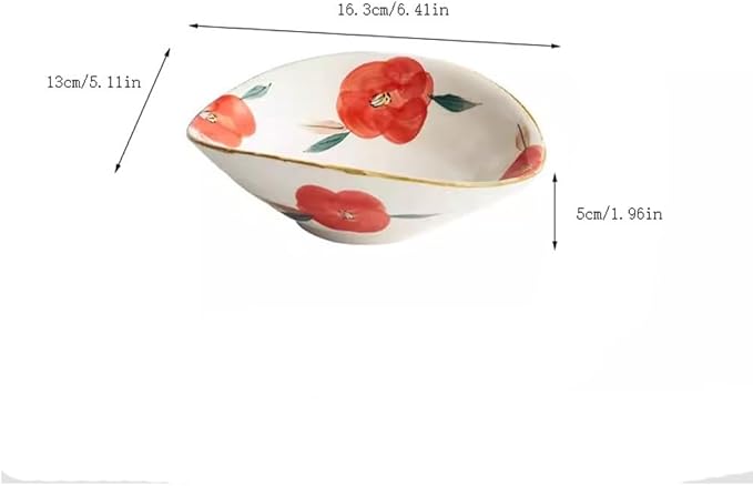 Dessert Plates Seasoning Dipping Side Dish Bowl Japanese Style Particularly Beautiful Salad Dessert Bowl Ceramic Restaurant Hotel Tableware Appetizer Plates Snack Tray(A)