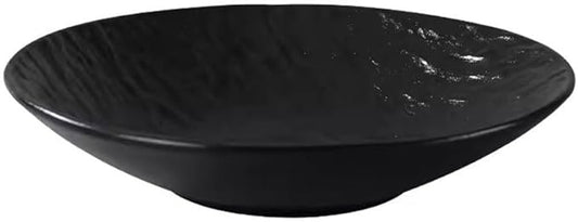 SONGCHAO Party Supplies Hotel Tableware Solid Color Stone Plate Steak Plate Ceramic Deep Plate Salad Bowl Matte White Western Restaurant Party Plates (Color : B, Size : Medium)