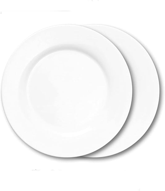 Party Plates 10-inch Ceramic Plate Breakfast Plate Pasta Steak Plate Home Use Classic Round Appetizer Plate Set 2 Pieces Dessert Plate