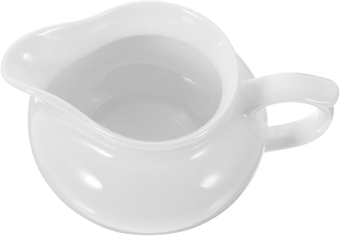 Ceramic Milk Cup Sauce Pot 2.76In White Porcelain Jug for Kitchen Use Easy to Clean Practical Milk Frothing Pitcher for Home Restaurant