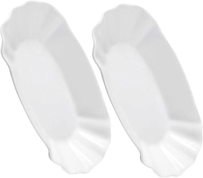 2pcs Ceramic Snack Plates Appetizer Trays for Parties and Family Gatherings Versatile Dishes for Sauces Fruits and Snacks