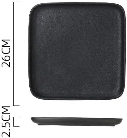 Dinner Tray Black White Steak Dinner Plate Simple Ceramic Frosted Tableware Western Tableware in The Kitchen European Style Dessert Cake Pan Dinner Plate(D)