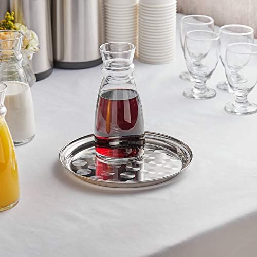(1-PC-14) Stainless Steel Round Tray Swirl Pattern Serving Tray