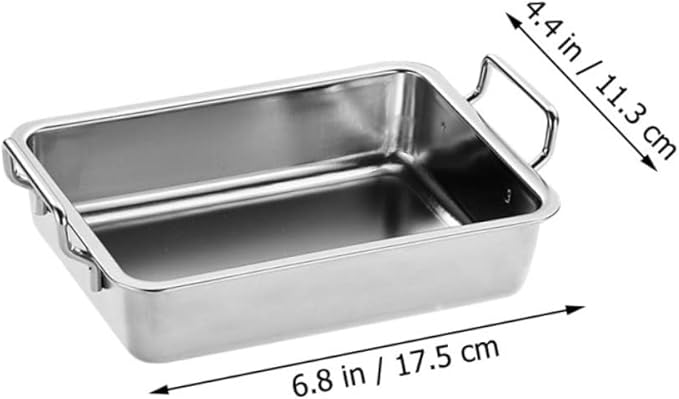 PRETYZOOM 1Pc Stainless Steel Food Serving Tray with Handle Small Silver Snacks Tray for Fruits and Appetizers Easy to Move Design Smooth Surface