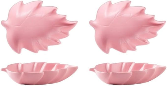 FAREWELL Dipping Bowls Leaf Shape Soy Sauce Dish Ceramic Soy Sauce Dish Appetizer Plate Condiment Sauce Bowl Salad Dessert Snack Appetizer Or Serving Condiment Appetizer Bowls (Color : A)