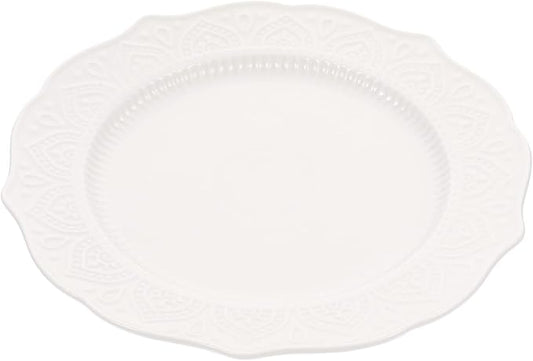 PRETYZOOM Vintage French Style Ceramic Food Serving Plate Elegant Porcelain Dish for Western Cuisine for Snacks Appetizers and Artistic Photography
