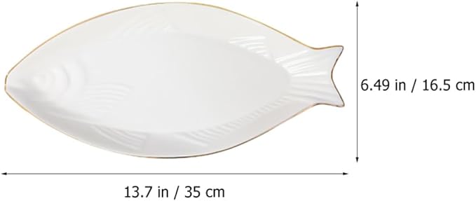 Fish Shaped Ceramic Plate Decorative Serving Tray for Appetizers Desserts Cheese