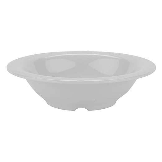 GET B-127-DW Melamine Narrow Rim Fruit/Dessert Bowl, 12 Ounce, White (Set of 12)