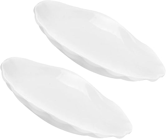 Alipis 2pcs Imitation Ceramic Appetizer Plates Flat Bottom Food Dishes Versatile Serving Tray for Snacks and Sauces for Home and Restaurant Use