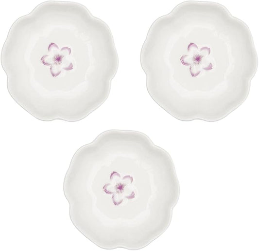 Appetizer Bowls Ceramic Sauce Dish Condiment Dishes Mini Side Seasoning Dish Sushi Dessert Appetizer Serving Plates Porcelain Small Saucer Set of 3 Salad Bowls