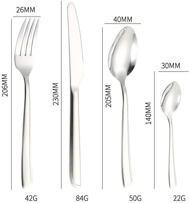 Stainless Steel Flatware Serving Set,Home Kitchen Eating Tableware Set,Dishwasher Safe,for Home Kitchen Restaurant Hote 24-Piece Stainless Steel Cutlery Set Stainless Steel Knife, Fork and Spoon Gift