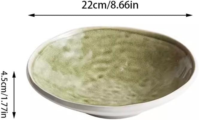 SONGCHAO Party Supplies Ceramic Irregular Dinner Plate Household Kiln Deep Soup Plate Commercial Snack Plate Restaurant Appetizer Plate Party Plates (Color : 8.6inch)