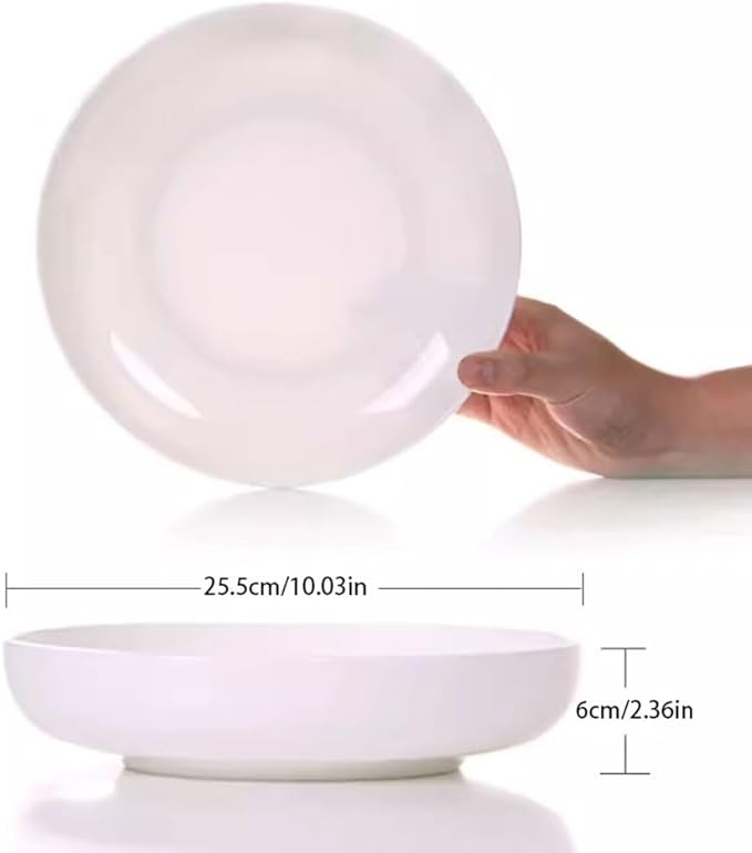 SONGCHAO Party Supplies Household Round Dish Plate Ceramic Soup Plate Dinner Plate Simple Creative Bone China Dish Plate Deep Dish Party Plates (Size : Medium)