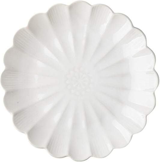 SONGCHAO Party Supplies 10 Inch Petal Plate Embossed Dessert Plate Ceramic Plate Salad Plate Home Kitchen Ceramic Dinnerware Plate Party Plates (Color : B, Size : 10inch)