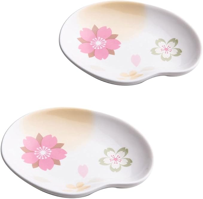 Appetizer Bowls Ceramic Plum Blossom Sauce Dish Sushi Dipping Dishes Appetizer Plates Snack Dessert Porcelain Serving Dish Seasoning Dishes Set of 2 Salad Bowls