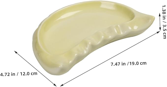 GLEAVI Dumpling Shaped Plate Unique Ceramic Serving Dish for Appetizers Salad and Snacks Microwave Oven Safe Adorable Design for Parties and Buffets