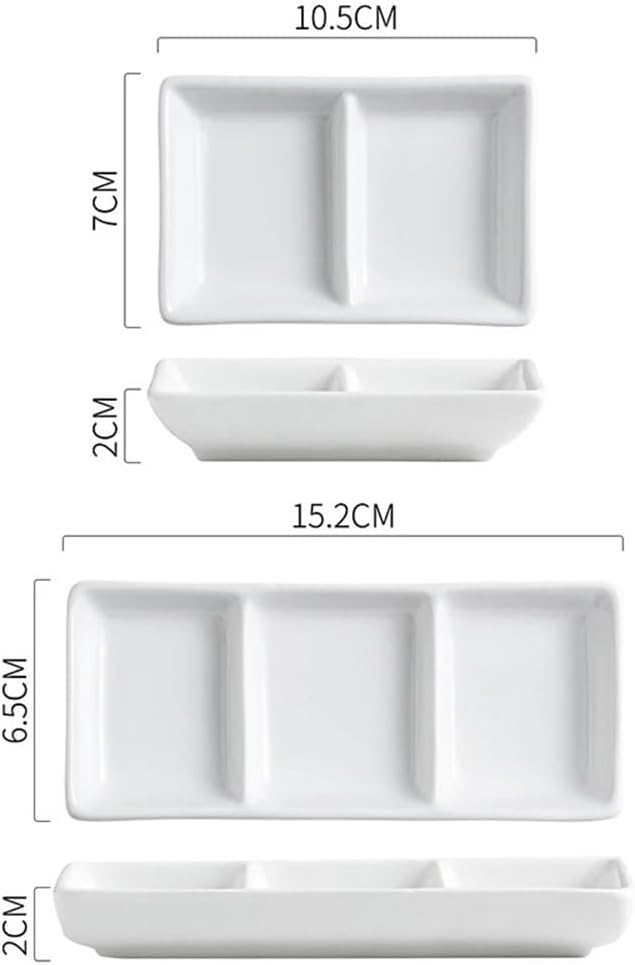 Appetizer Plates White Ceramic Seasoning Dish Sushi Dish Soy Sauce Dish Molecular Cuisine Tableware for Condiment(Large)