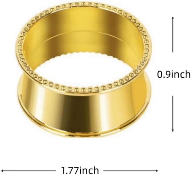 Golden Napkin Rings, Napkin Ring Holders for Dinner PartiesReceptions, Family Gatherings, Weddings (4PCS)