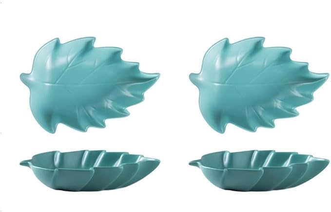 FAREWELL Dipping Bowls Leaf Shape Soy Sauce Dish Ceramic Soy Sauce Dish Appetizer Plate Condiment Sauce Bowl Salad Dessert Snack Appetizer Or Serving Condiment Appetizer Bowls (Color : B)