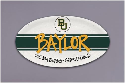 Magnolia Lane Baylor Bears University Oval Plate 680g, 12.25-inch Length, Serverware, Kitchen Accessories