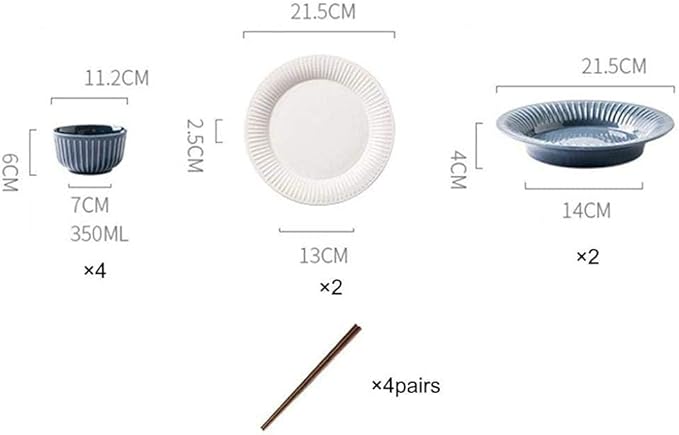 Blue And White Porcelain Tableware Set, 12 Pieces Of Ceramic Tableware, High Temperature Fired Stoneware, Microwave And Dishwasher Safe, Tableware Set For 4 People