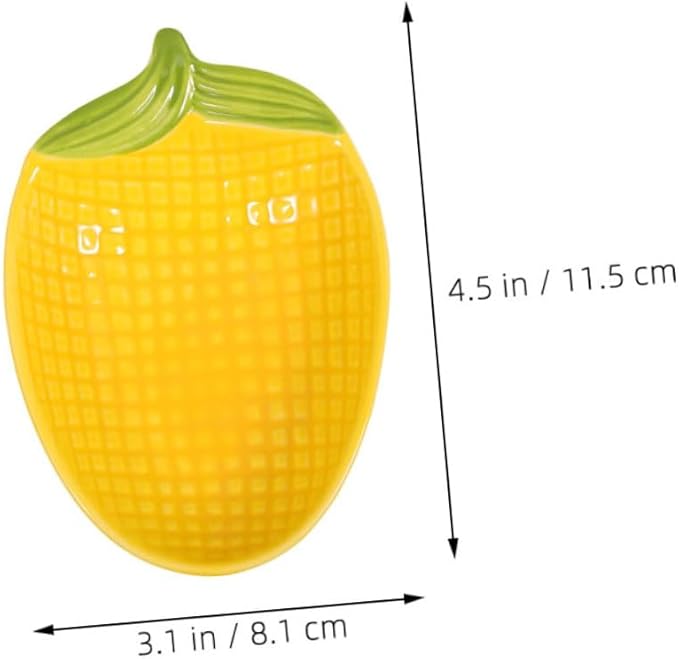 Ciieeo 2pcs Creative Dessert Salad Plate Ceramic Dipping Saucer Snack Serving Dish Corn Shape Tray for Bbq Thanksgiving
