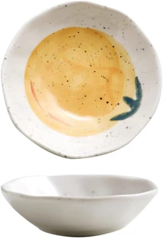 Dipping Sauce Bowls Appetizer Bowls Orange Pattern Small Plate Dipping Sauce Plate Household Sauce Plate Tableware Snack Plate Small Bowl Sauce Plate Plate Ceramic Dip Bowls Dipping Sauce Bowls
