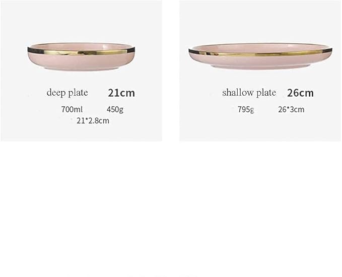 Fine Dinnerware Set,9 Pieces for 2 People Pink Phnom Penh Porcelain Dinner Set Ceramic Plate Bowl Tableware Combination Set
