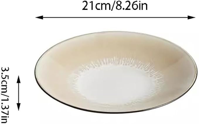 SONGCHAO Party Supplies Creative Restaurant Salad Pasta Plate Kiln Turned Into Dinner Plate Hotel Appetizer Plate Dessert Plate Soup Plate Party Plates (Color : 8.2inch)