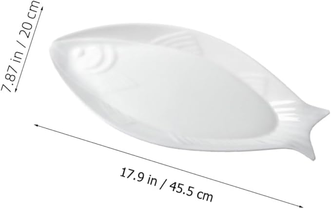 ABOOFAN Ceramic Fish Tray Snack Plate Pastry Serving Steamed Fish Plate Restaurant Food