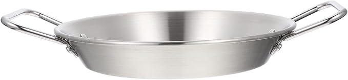 Healifty Stainless Steel Snack Serving Tray with Double Handles Fried Food Plate for Home Restaurant and Catering Use Easy to Clean Smooth Surface Design